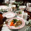 imageMartha Stewart Christmas Holiday Plates 16Piece Porcelain Chip and Scratch Resistant Dinnerware SetChristmas Vines