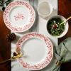 imageMartha Stewart Christmas Holiday Plates 16Piece Porcelain Chip and Scratch Resistant Dinnerware SetChristmas Vines