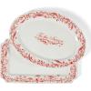 imageMartha Stewart Christmas Holiday Plates 16Piece Porcelain Chip and Scratch Resistant Dinnerware SetChristmas Vines Serveware