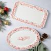imageMartha Stewart Christmas Holiday Plates 16Piece Porcelain Chip and Scratch Resistant Dinnerware SetChristmas Vines Serveware