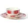 imageMartha Stewart Christmas Holiday Plates 16Piece Porcelain Chip and Scratch Resistant Dinnerware SetRedWhite Plaid