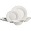 imageGibson Home Zen Buffet Round 12 Piece Porcelain Chip and Scratch Resistant Dinnerware Plates and Bowls Set Scratch ampamp Chip ResistantWhite Round