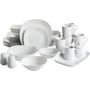 imageGibson Home Zen Buffet Round 12 Piece Porcelain Chip and Scratch Resistant Dinnerware Plates and Bowls Set Scratch ampamp Chip ResistantClassic Pearl