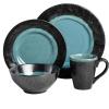 imageGibson Elite Dragonstone Round Reactive Glaze Stoneware Dinnerware Set Service for Four 16pcs Aqua