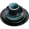 imageGibson Elite Dragonstone Round Reactive Glaze Stoneware Dinnerware Set Service for Four 16pcs Aqua
