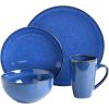 imageGibson Elite Lisbon Reactive Dinnerware Set Cobalt Blue Service for 4 16pcs