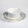imageMartha Stewart Perry Street Stoneware Reactive Dinnerware Set  White wBlue Rim Service for 4 12pcs