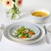 imageMartha Stewart Perry Street Stoneware Reactive Dinnerware Set  White wBlue Rim Service for 4 12pcs