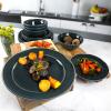 imageMartha Stewart Portillo 12 Piece Reactive Stoneware Dinnerware Set  Blue