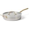 imageMARTHA STEWART Vintage 188 Triply Stainless Steel 12 Piece Cookware Set wGold HandlesStainless Steel w Gold Handles