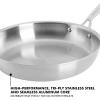 imageBabish 10 Inch Stainless Steel Triply Professional Grade Fry PanFry Pan 10inch