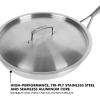 imageBabish 10 Inch Stainless Steel Triply Professional Grade Fry PanFry Pan w Lid 12inch