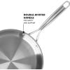 imageBabish 10 Inch Stainless Steel Triply Professional Grade Fry PanFry Pan w Lid 12inch