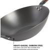 imageBabish Carbon Steel Flat Bottom Wok and Stir Fry Pan 14InchFry Pan