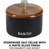 imageBabish Stoneware Salt Cellar wWood Lid  4quot X 35quot