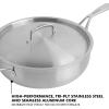 imageBabish TriPly Stainless Steel Professional Grade Saute Pan wLid 5QuartStainless Steel