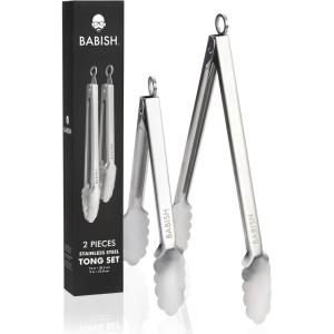imageBabish 12 ampamp 9 Locking Kitchen Tong Set Stainless Steel