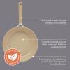 imageGibson Elite Folkstone 10 Inch Heavy Duty Cast Aluminum Fry Pan Cookware NonToxic Premium Ceramic Non Stick Frying Pan Kitchen Egg Pan Omelet Pan Linen White WWood Handle Induction SafeLinen White w Wood Handle