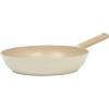 imageGibson Elite Folkstone 10 Inch Heavy Duty Cast Aluminum Fry Pan Cookware NonToxic Premium Ceramic Non Stick Frying Pan Kitchen Egg Pan Omelet Pan Linen White WWood Handle Induction SafeLinen White w Wood Handle