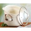 imageOprahs Favorite Things  6QT Triply Stainless Steel Dutch Oven wNonStick NonToxic Ceramic Interior and Ceramic Steamer InsertOat White