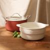 imageOprahs Favorite Things  6QT Triply Stainless Steel Dutch Oven wNonStick NonToxic Ceramic Interior and Ceramic Steamer InsertTerracotta Orange