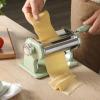 imageSur La Table Kitchen Essential Va Bene Manual Pasta Maker Machine Noodle Maker wRollers ampamp Cutters  Spaghetti Fettuccini Lasagna or Dumpling Skin  Stainless SteelJuniper Green