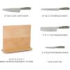imageSur La Table Kitchen Essentials 5 Piece German Steel Blade With Triple Riveted Handle Set on Beechwood Magentic Block  Juniper GreenJuniper Green