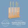 imageSur La Table Kitchen Essentials 5 Piece German Steel Blade With Triple Riveted Handle Set on Beechwood Magentic Block  Juniper GreenJuniper Green