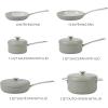 imageSur La Table Kitchen Essentials Potluck Porch 10 Piece PFA Free Ceramic Non stick Interior Forged Aluminum Cookware Pots and Pans Set WAluminum Lids  Green  Induction CompatibleGreen Potluck Porch Set