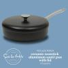 imageSur La Table Kitchen Essentials Potluck Porch 10 Piece PFA Free Ceramic Non stick Interior Forged Aluminum Cookware Pots and Pans Set WAluminum Lids  Green  Induction CompatibleBlack 45 qt Saute Pan