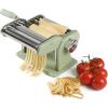 imageSur La Table Kitchen Essential Va Bene Manual Pasta Maker Machine Noodle Maker wRollers ampamp Cutters  Spaghetti Fettuccini Lasagna or Dumpling Skin  Stainless SteelJuniper Green