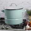 imageKenmore Broadway Steamer Stock Pot with Insert and Lid 16Quart Glacier Blue