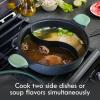 imageKenmore Theodore 65 QT Cast Aluminum Everyday Pan Hot Pot WDividers Nonstick Interior and Lid