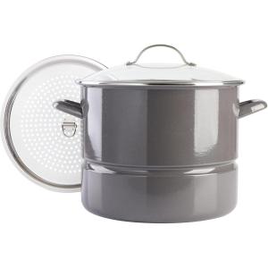 imageKenmore Broadway 16Quart Steamer Stock Pot  Graphite Grey