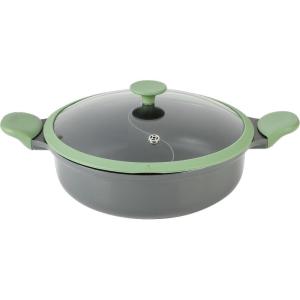 imageKenmore Theodore 65 QT Cast Aluminum Everyday Pan Hot Pot WDividers Nonstick Interior and Lid