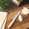 imageKenmore Kane 14Piece Stainless Steel Kitchen Knife Block Set  Triple Rivet ABS Handles Cream White  Chef Bread Utility Paring Steak Knives ampamp Kitchen Shears in Wood Storage BlockCream White