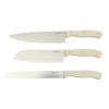 imageKenmore Kane 14Piece Stainless Steel Kitchen Knife Block Set  Triple Rivet ABS Handles Cream White  Chef Bread Utility Paring Steak Knives ampamp Kitchen Shears in Wood Storage BlockCream White