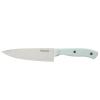 imageKenmore Kane 14Piece Stainless Steel Kitchen Knife Block Set  Triple Rivet ABS Handles Cream White  Chef Bread Utility Paring Steak Knives ampamp Kitchen Shears in Wood Storage BlockGlacier Blue