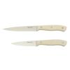 imageKenmore Kane 14Piece Stainless Steel Kitchen Knife Block Set  Triple Rivet ABS Handles Cream White  Chef Bread Utility Paring Steak Knives ampamp Kitchen Shears in Wood Storage BlockCream White