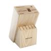 imageKenmore Kane 14Piece Stainless Steel Kitchen Knife Block Set  Triple Rivet ABS Handles Cream White  Chef Bread Utility Paring Steak Knives ampamp Kitchen Shears in Wood Storage BlockGlacier Blue