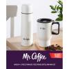 imageMr Coffee 4Piece Insulated Drinkware Set  Stainless Steel Thermos Travel Mug with Handle Cup ampamp Lid for Hot ampamp Cold DrinksLinen White Javelin