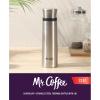 imageMr Coffee 4Piece Insulated Drinkware Set  Stainless Steel Thermos Travel Mug with Handle Cup ampamp Lid for Hot ampamp Cold DrinksSilverleaf Stainless