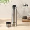 imageMr Coffee 4Piece Insulated Drinkware Set  Stainless Steel Thermos Travel Mug with Handle Cup ampamp Lid for Hot ampamp Cold DrinksSilverleaf Stainless