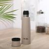 imageMr Coffee 4Piece Insulated Drinkware Set  Stainless Steel Thermos Travel Mug with Handle Cup ampamp Lid for Hot ampamp Cold DrinksSilverleaf Taupe