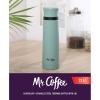 imageMr Coffee 4Piece Insulated Drinkware Set  Stainless Steel Thermos Travel Mug with Handle Cup ampamp Lid for Hot ampamp Cold DrinksSilverleaf Teal