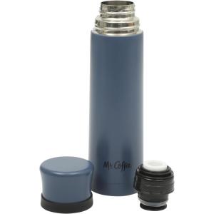 imageMr Coffee 4Piece Insulated Drinkware Set  Stainless Steel Thermos Travel Mug with Handle Cup ampamp Lid for Hot ampamp Cold DrinksSilverleaf Blue