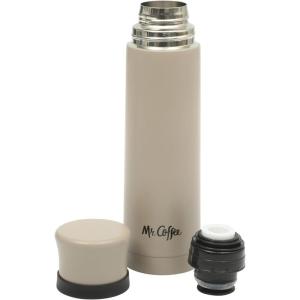 imageMr Coffee 4Piece Insulated Drinkware Set  Stainless Steel Thermos Travel Mug with Handle Cup ampamp Lid for Hot ampamp Cold DrinksSilverleaf Taupe