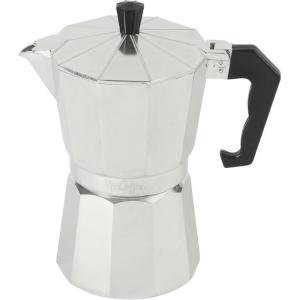imageMr Coffee Brixia 6Cup Stovetop Espresso Maker  Classic Italian Moka Pot Aluminum Silver Espresso Coffee Maker with Handle for Strong Rich Brew