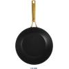 imageOster Platinum Abbottsford 11Inch Matte Black Ceramic Nonstick Wok with Gold Stainless Steel Handle  Flat Bottom Oven ampamp Induction SafeBlack w Gold 11 Wok