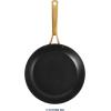 imageOster Platinum Abbottsford 11Inch Matte Black Ceramic Nonstick Wok with Gold Stainless Steel Handle  Flat Bottom Oven ampamp Induction SafeBlack w Gold 11 Skillet